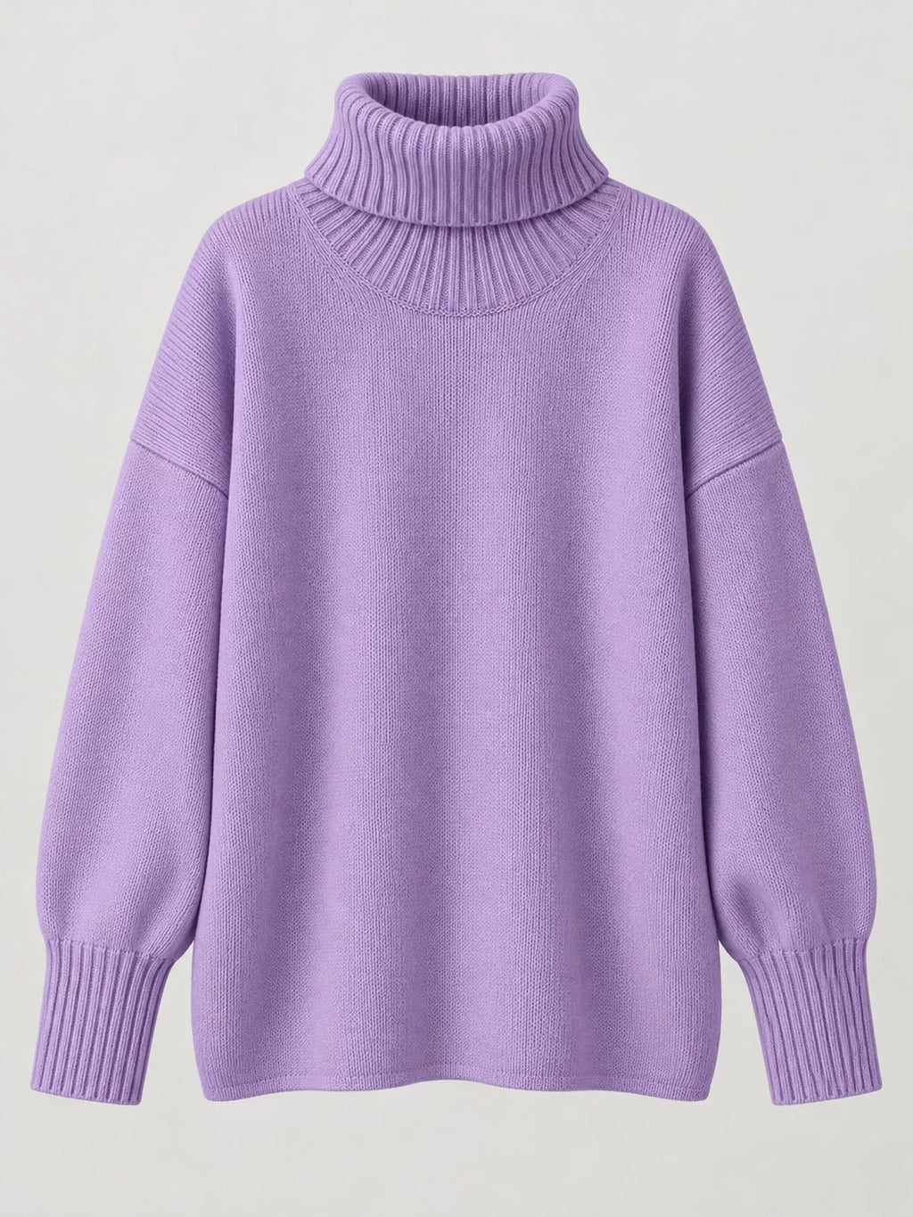 Oversized turtleneck sweater with dropped shoulders - view 48