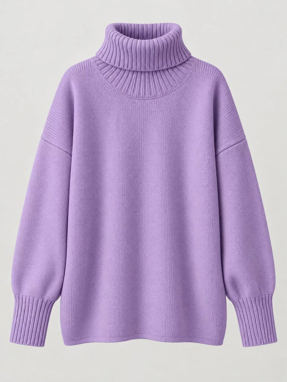 Oversized turtleneck sweater with dropped shoulders - view 48