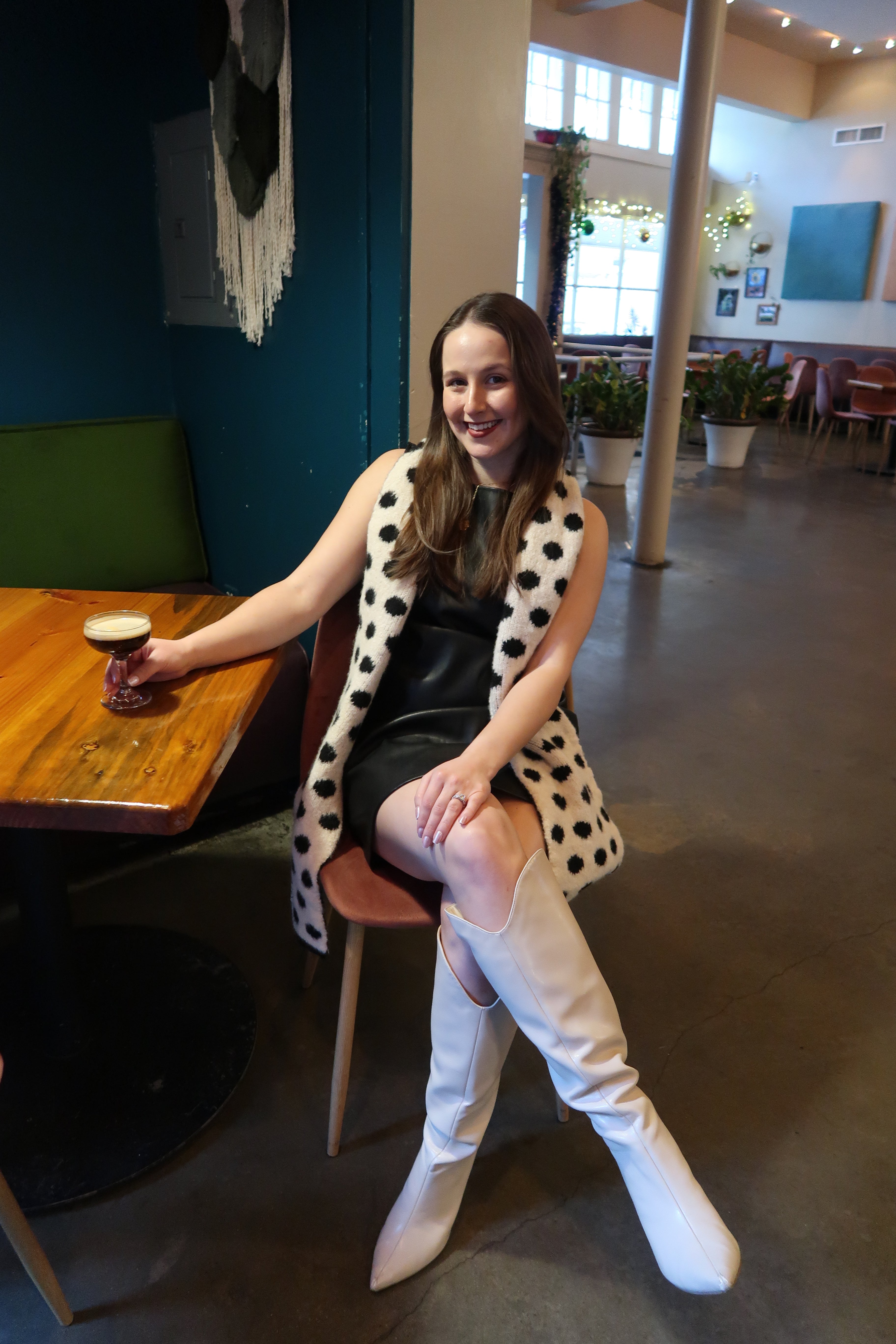 Polka Dot Knitted Scarf