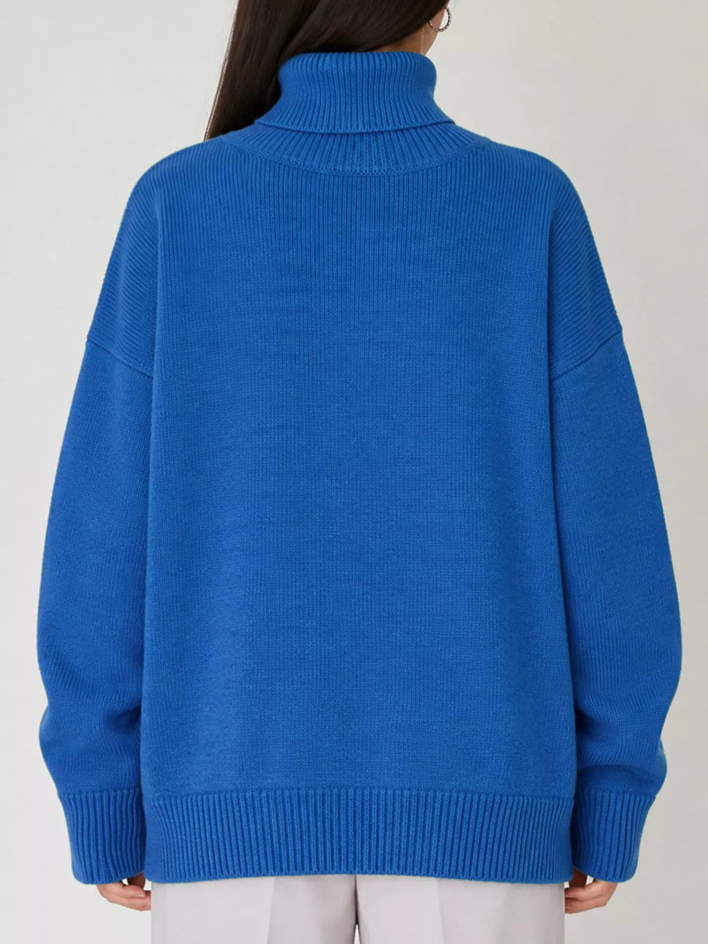 Oversized turtleneck sweater with dropped shoulders - view 24