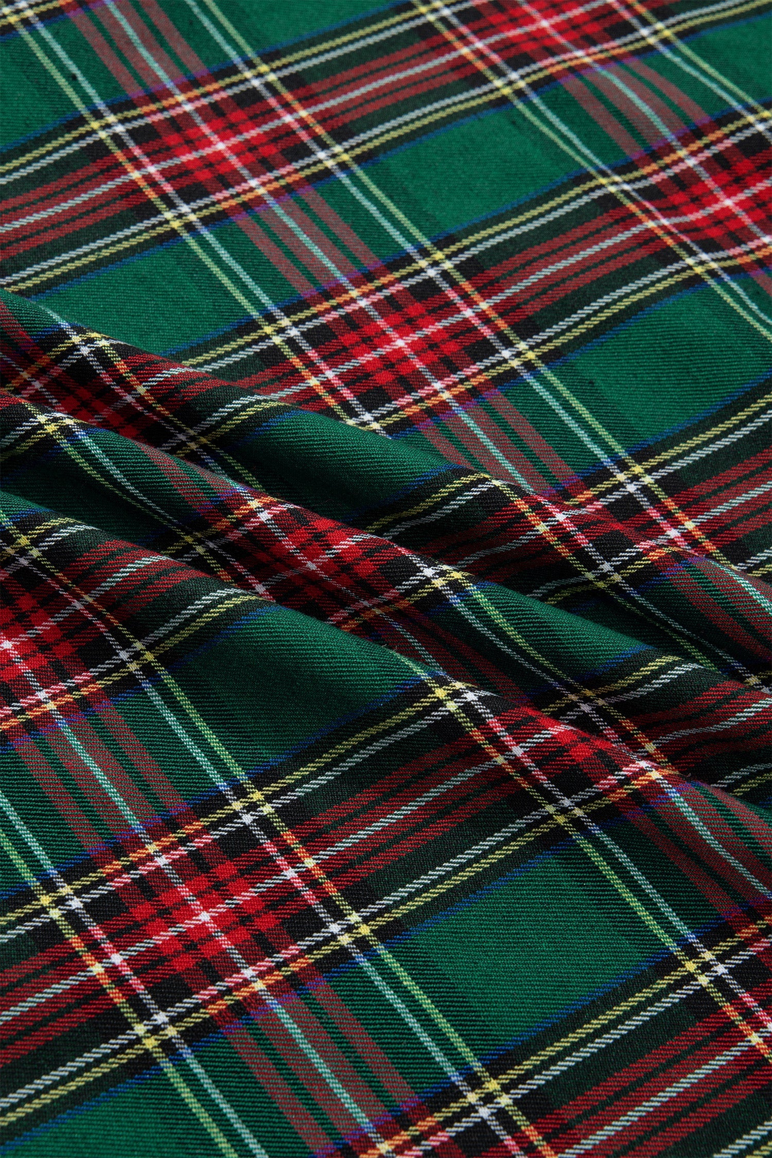 Plaid Buttoned Dress with Pockets in green, worn