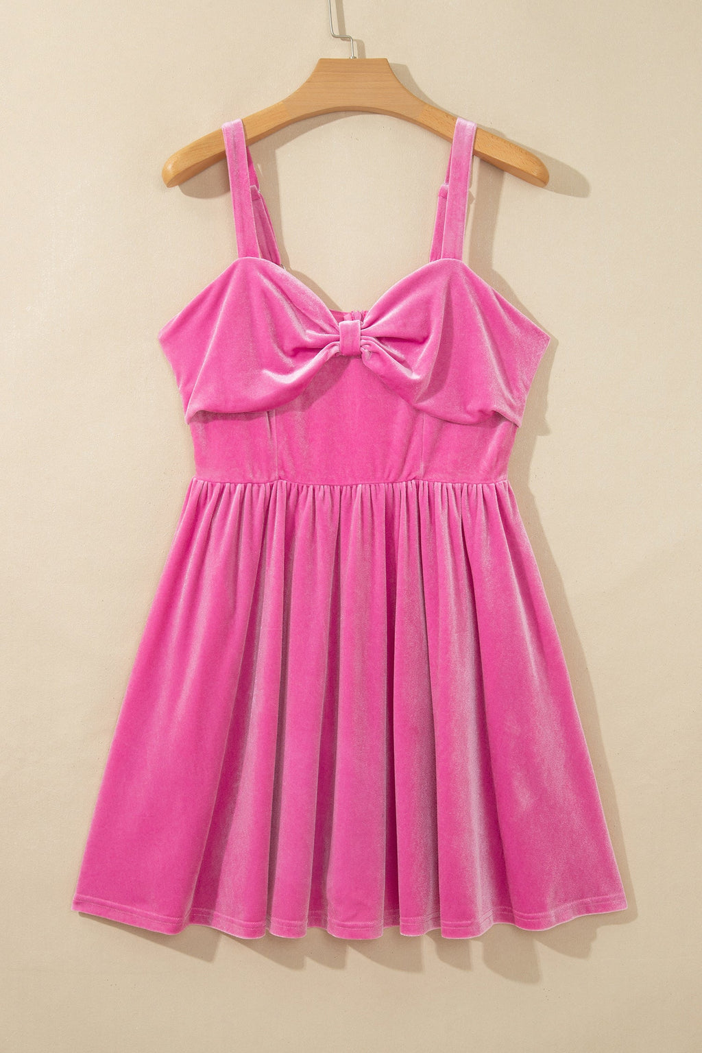 Velvet Sweetheart Neck Mini Dress in sachet pink, detail