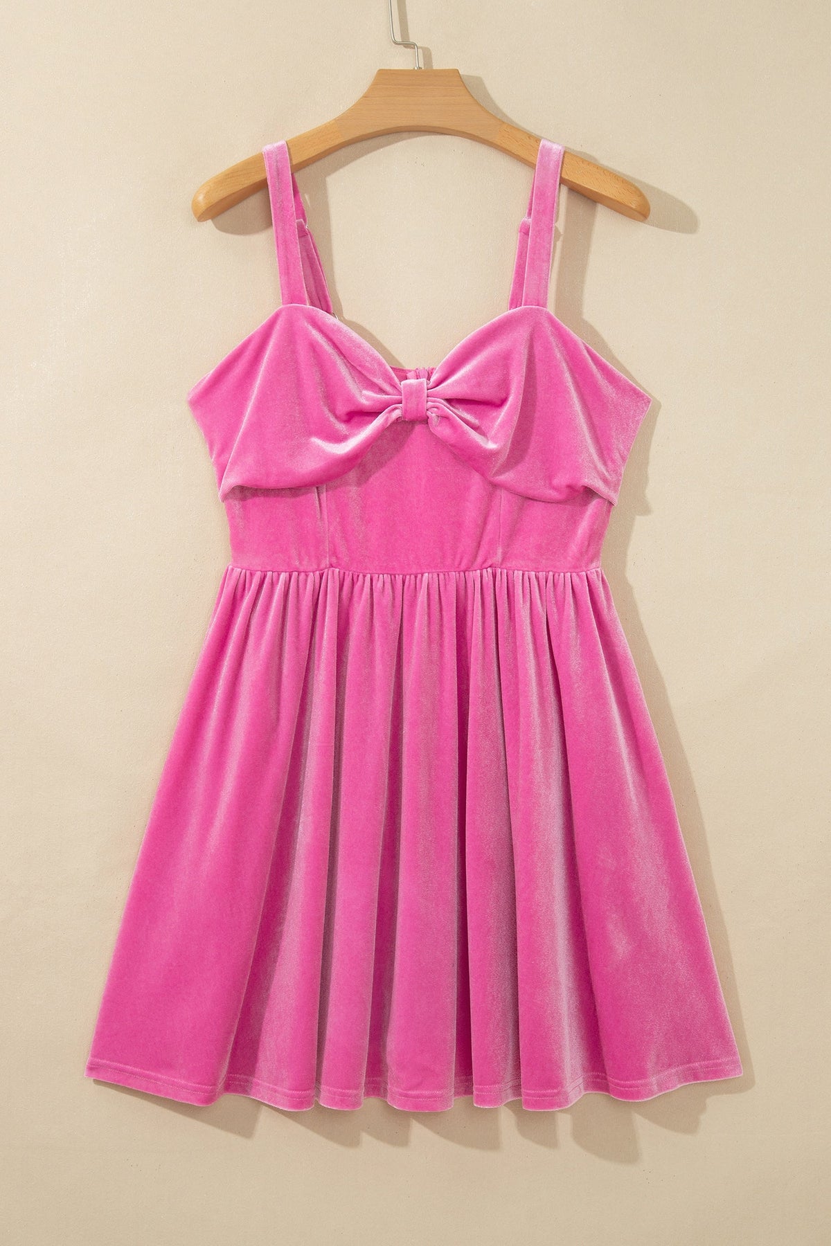 Velvet Sweetheart Neck Mini Dress in sachet pink, detail