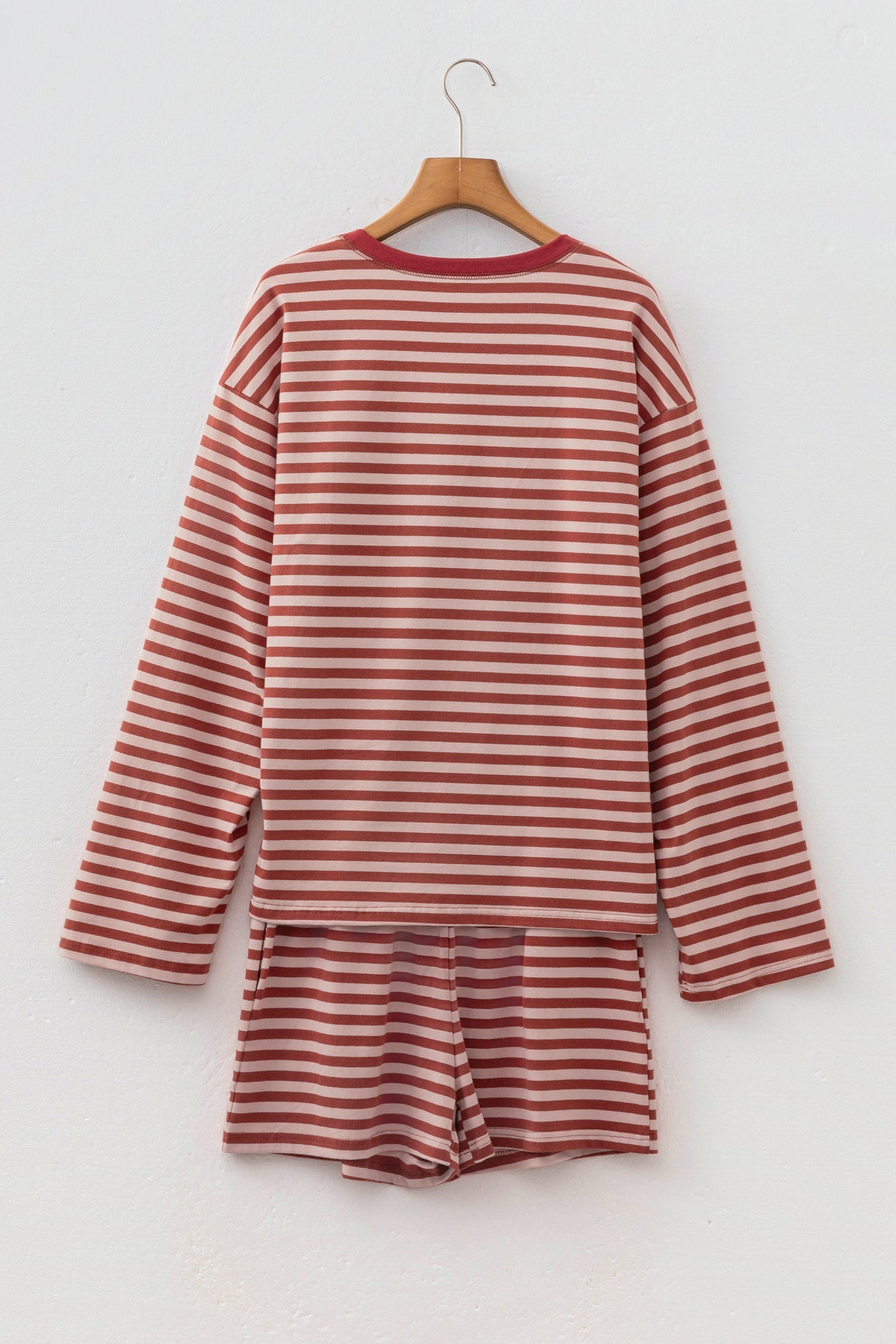 Stripe contrast set contrast elastic waistband detail