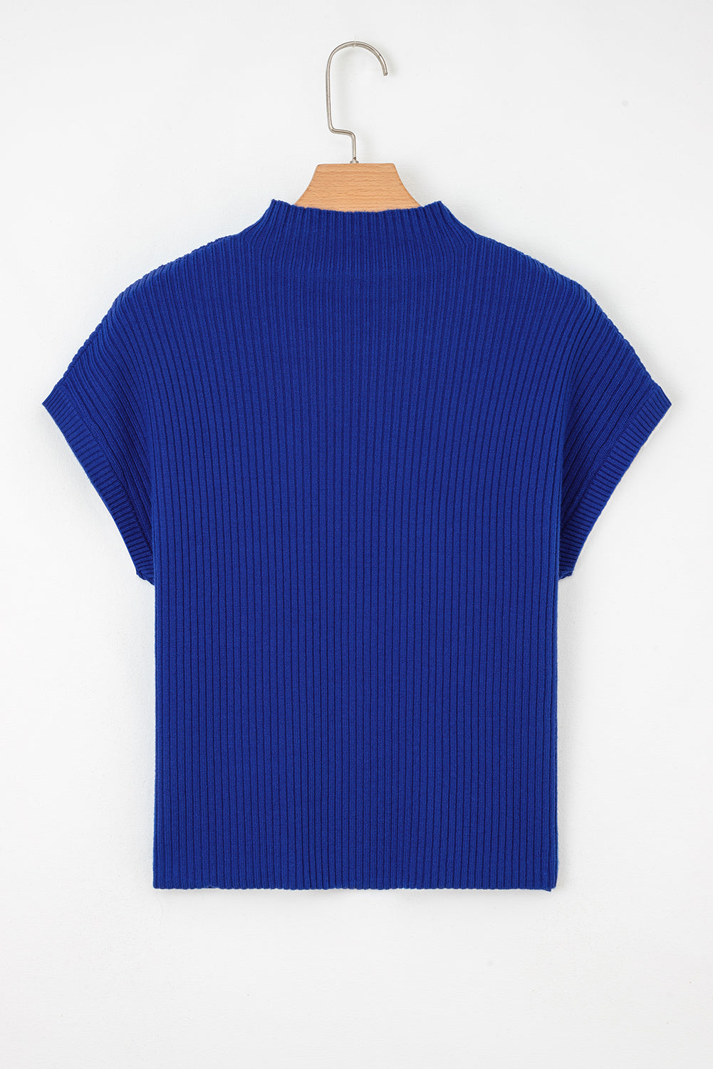 Ribbed Knit Patch Pocket Short Sleeve Top