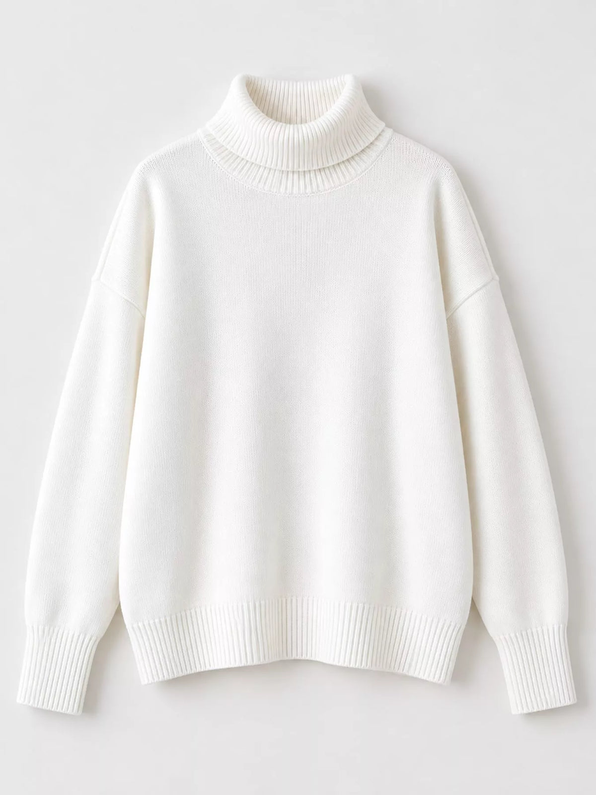 Oversized turtleneck sweater with dropped shoulders - view 5