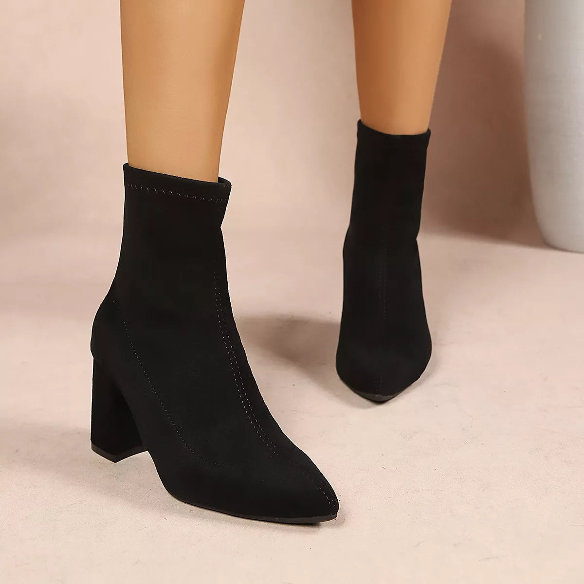 Point toe suede ankle boots, view 11