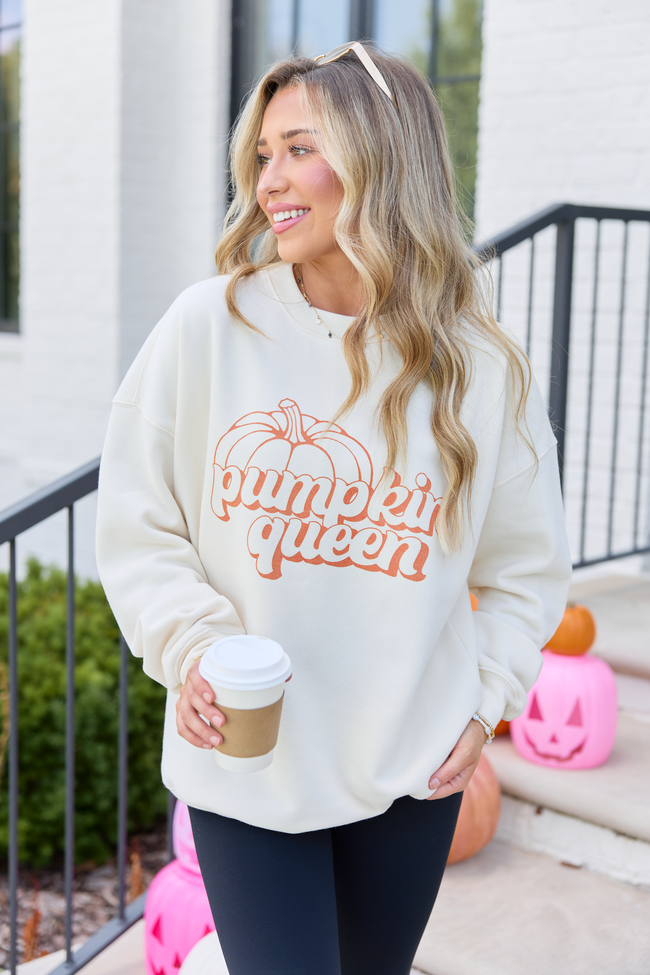 Pumpkin Queen Cream Graphic Sweatshirt, styled view