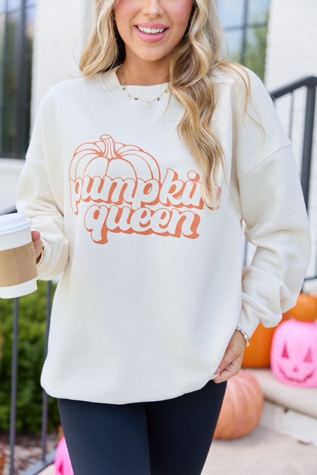Pumpkin Queen Cream Graphic Sweatshirt, detail view