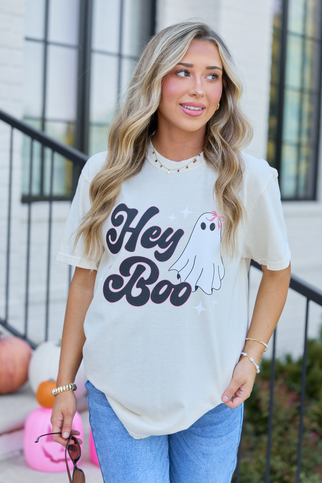 Hey Boo Ivory Graphic Tee, back view