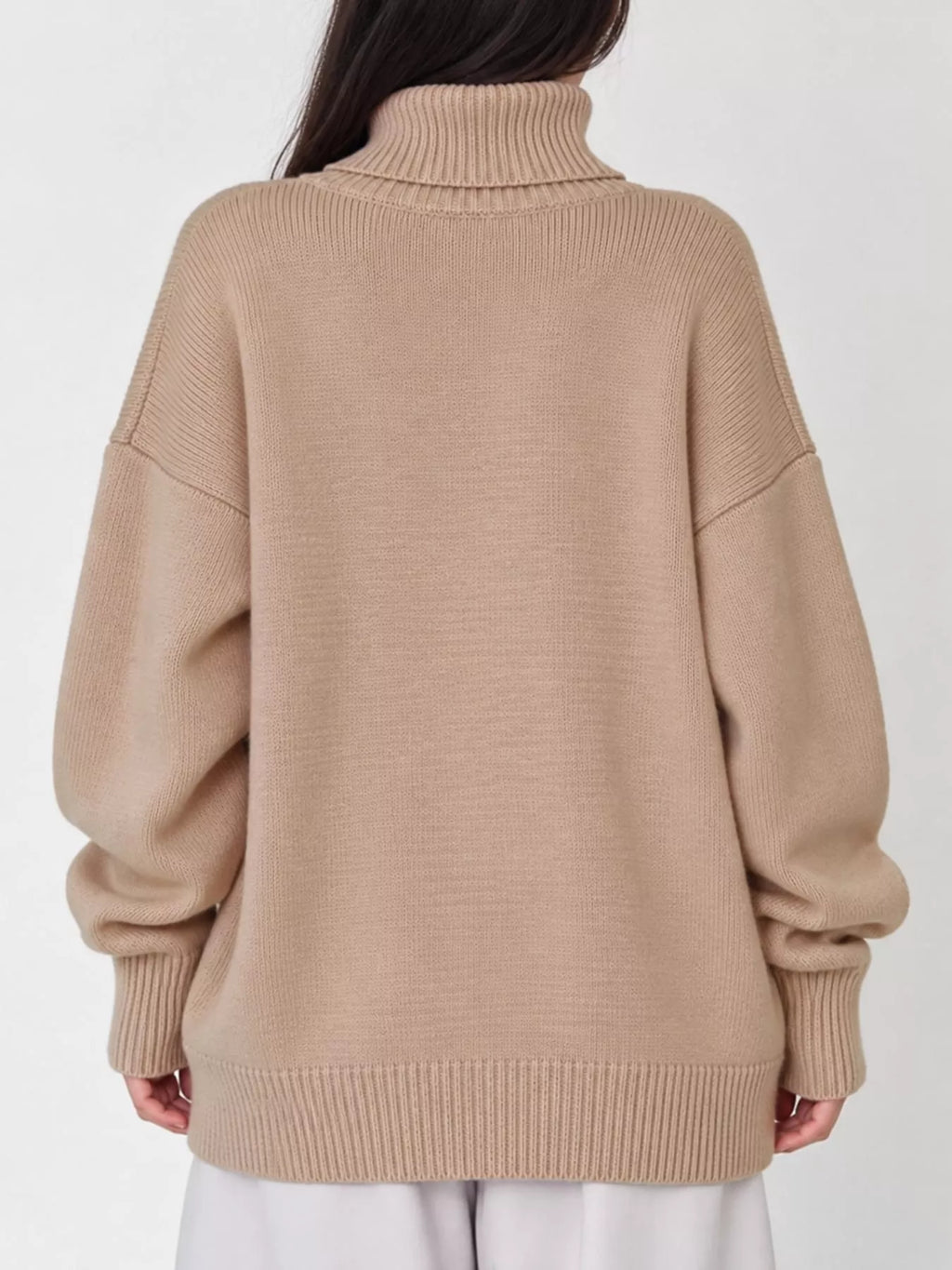 Oversized turtleneck sweater with dropped shoulders - view 16