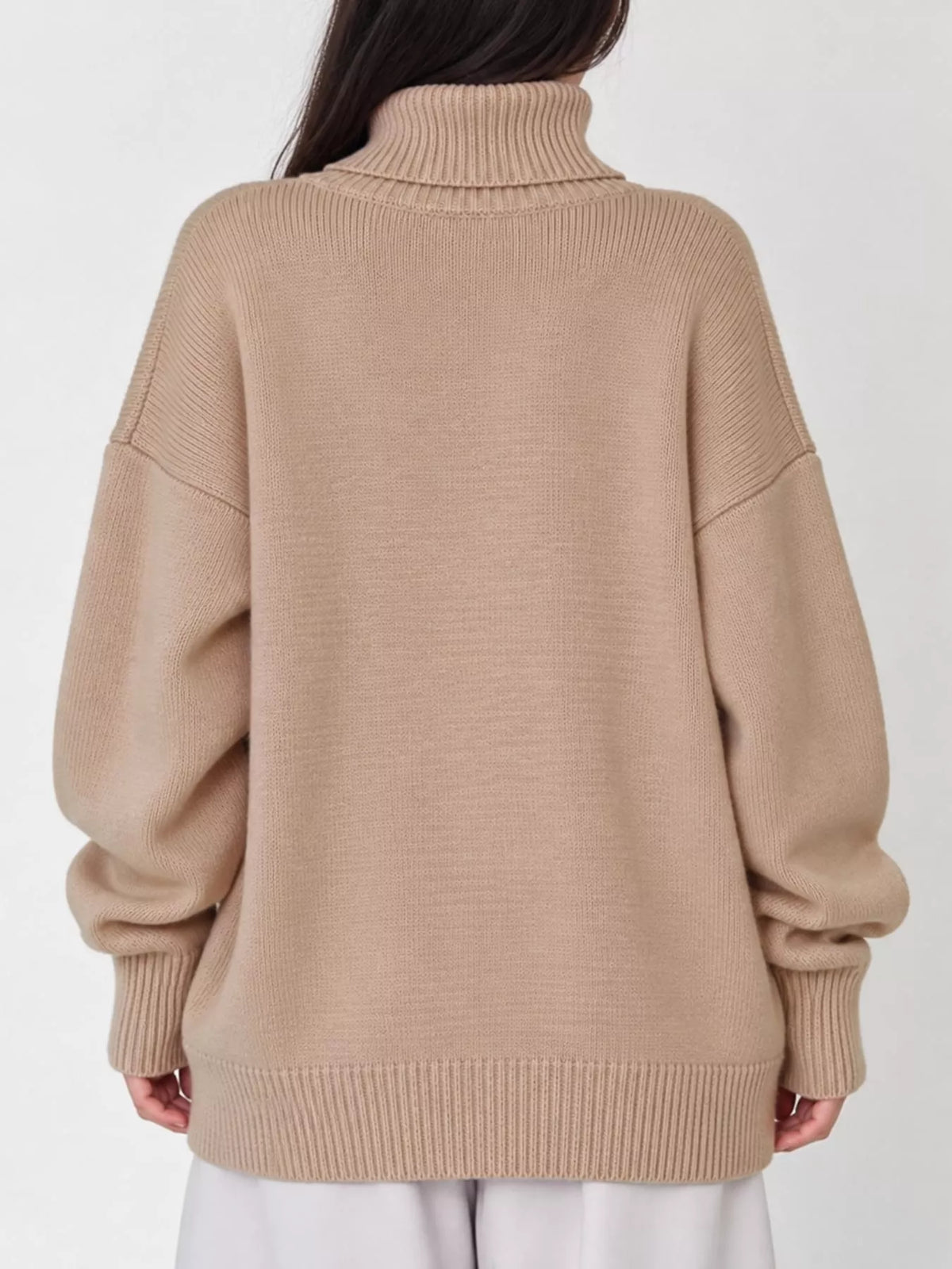 Oversized turtleneck sweater with dropped shoulders - view 16
