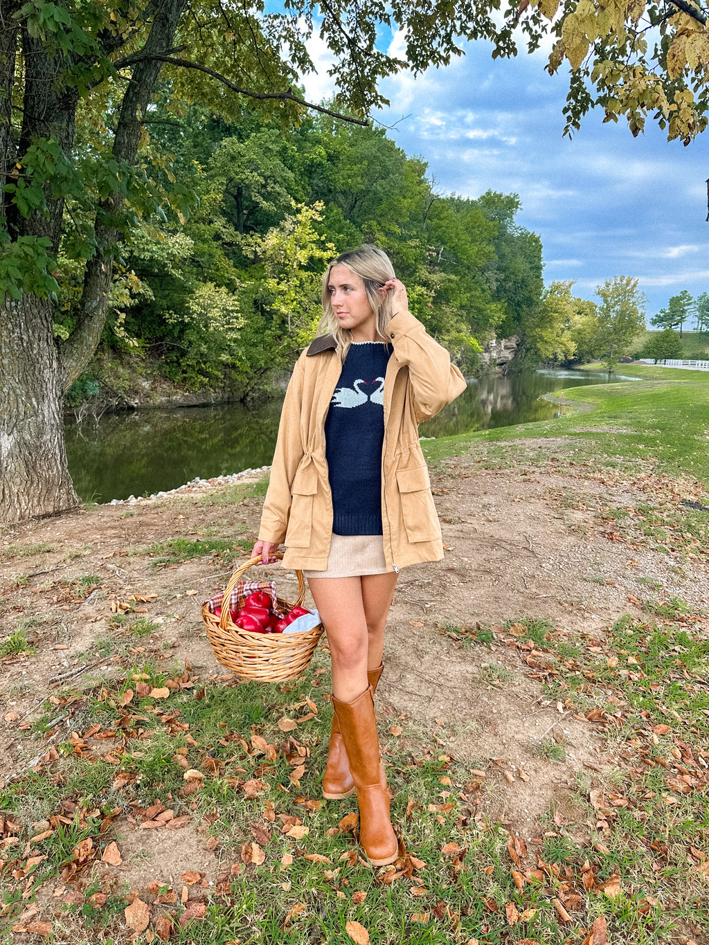 Swan Drop Shoulder Sweater