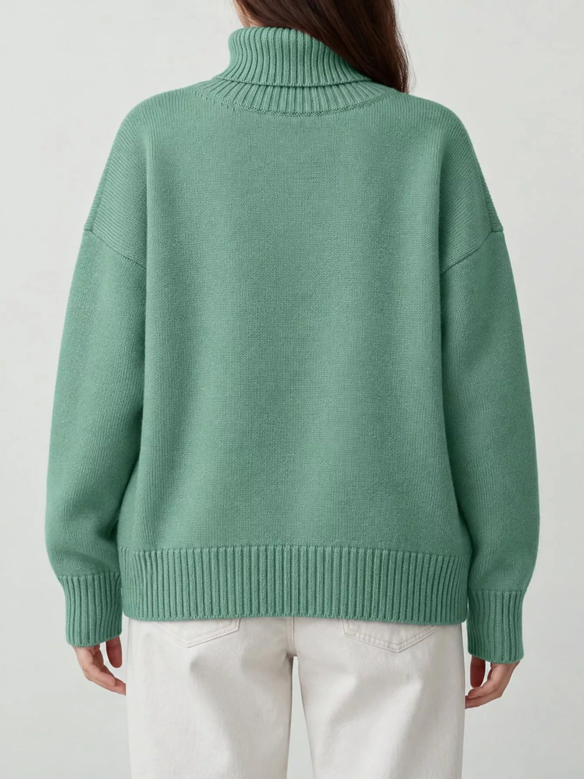 Oversized turtleneck sweater with dropped shoulders - view 43
