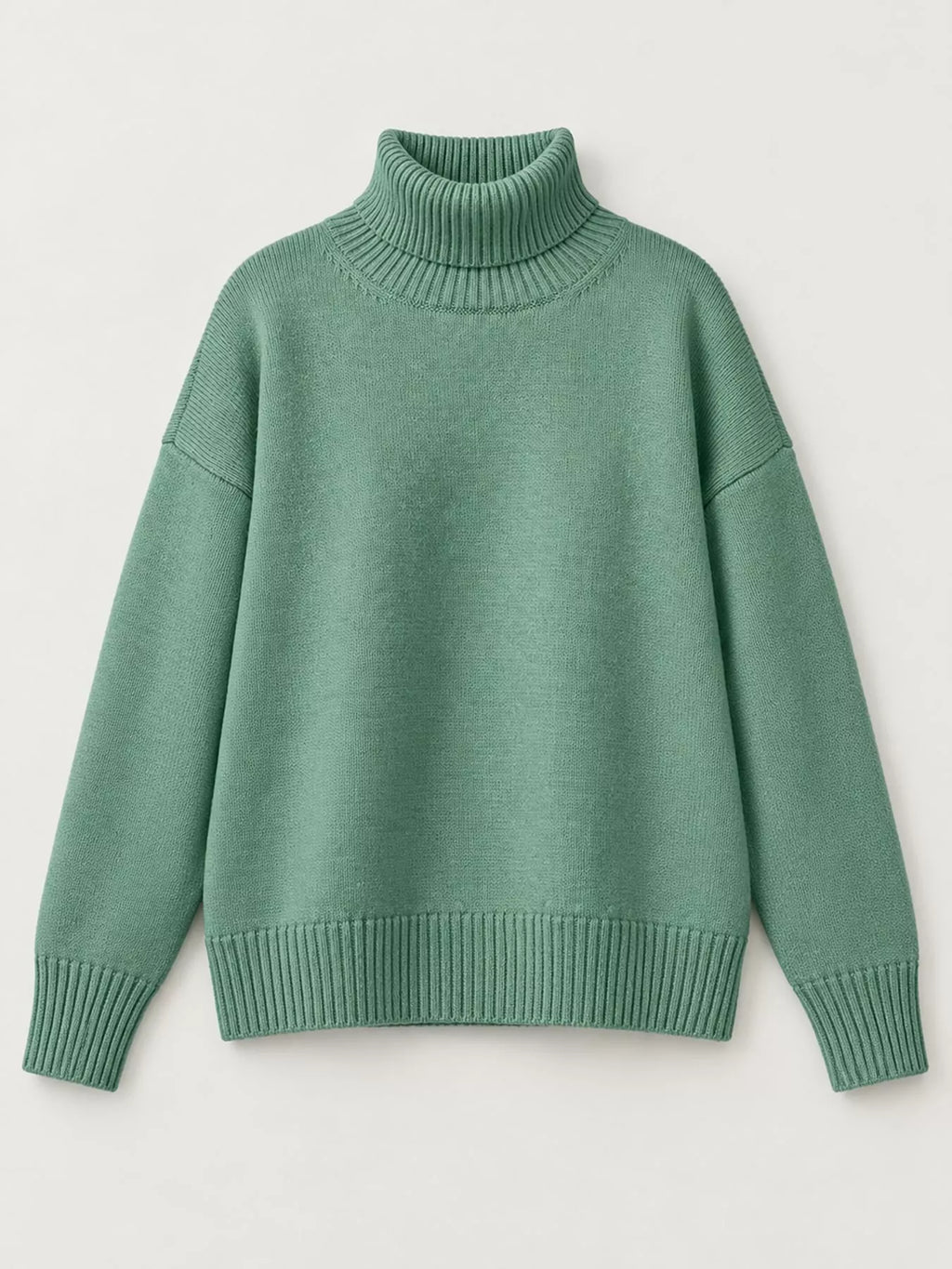 Oversized turtleneck sweater with dropped shoulders - view 44