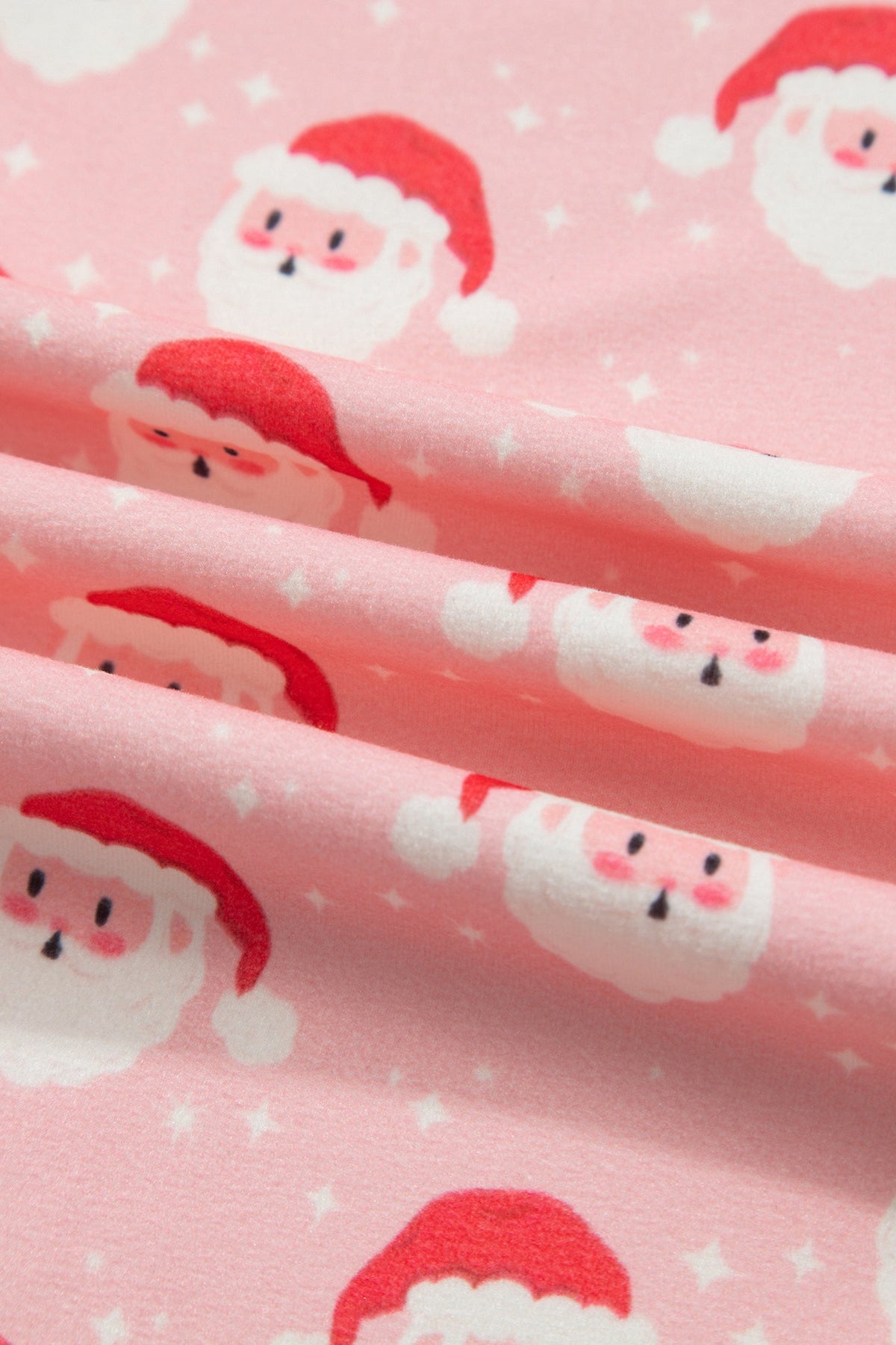 Christmas Santa Ruffle Pajama Set in pink, alternate view
