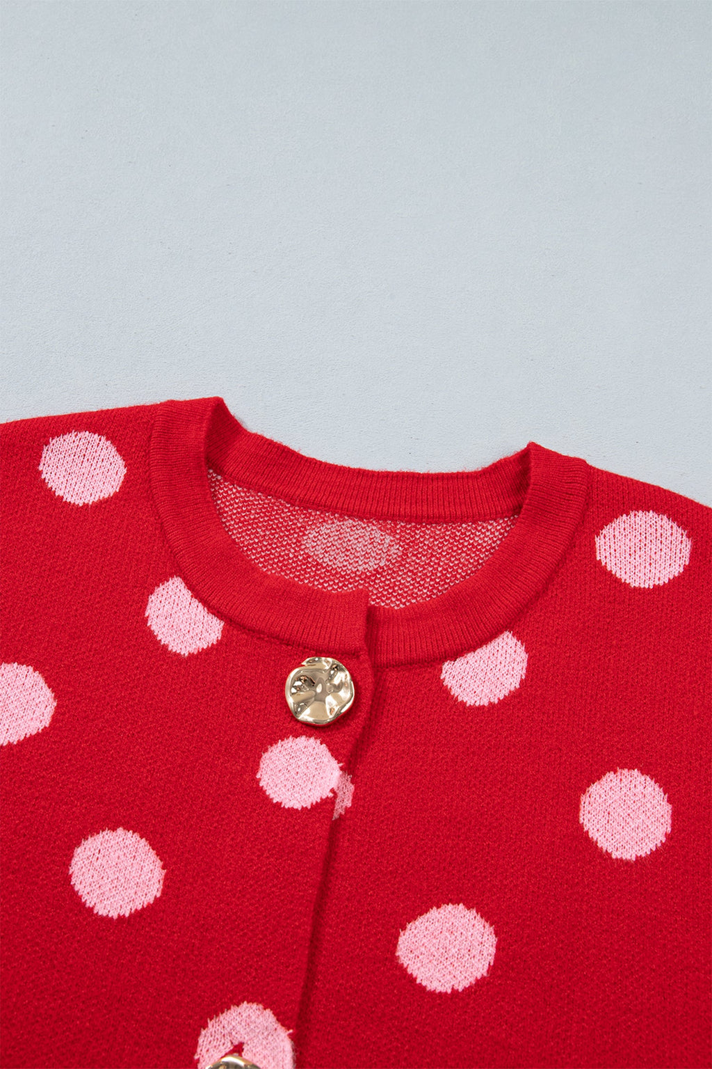 Red knit vest styled look