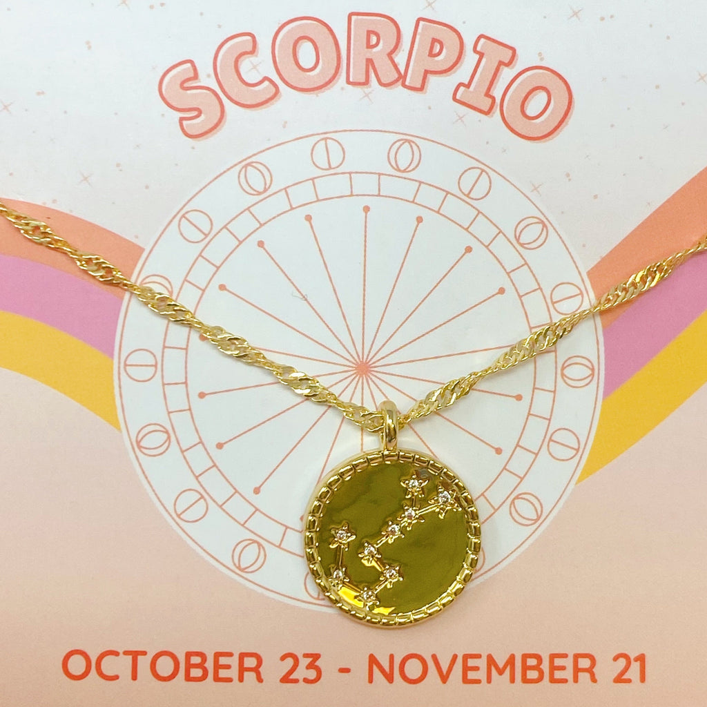 Astronomical Zodiac Constellation Medallion Necklace
