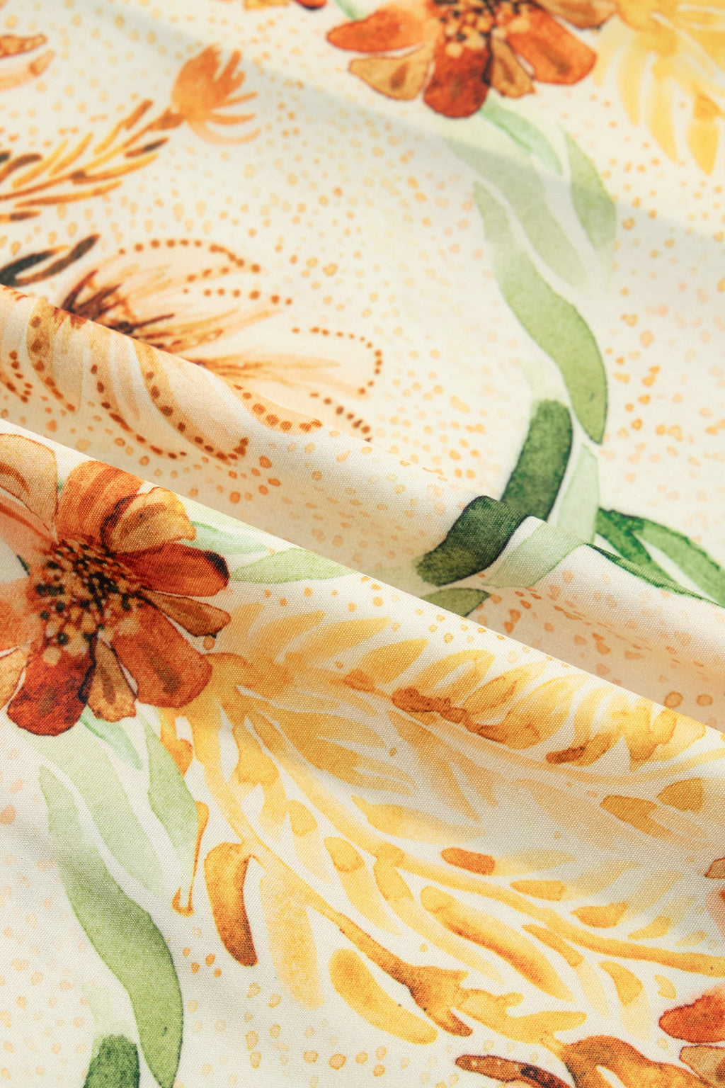 Floral Stripe Contrast V-Neck Blouse in yellow, back view