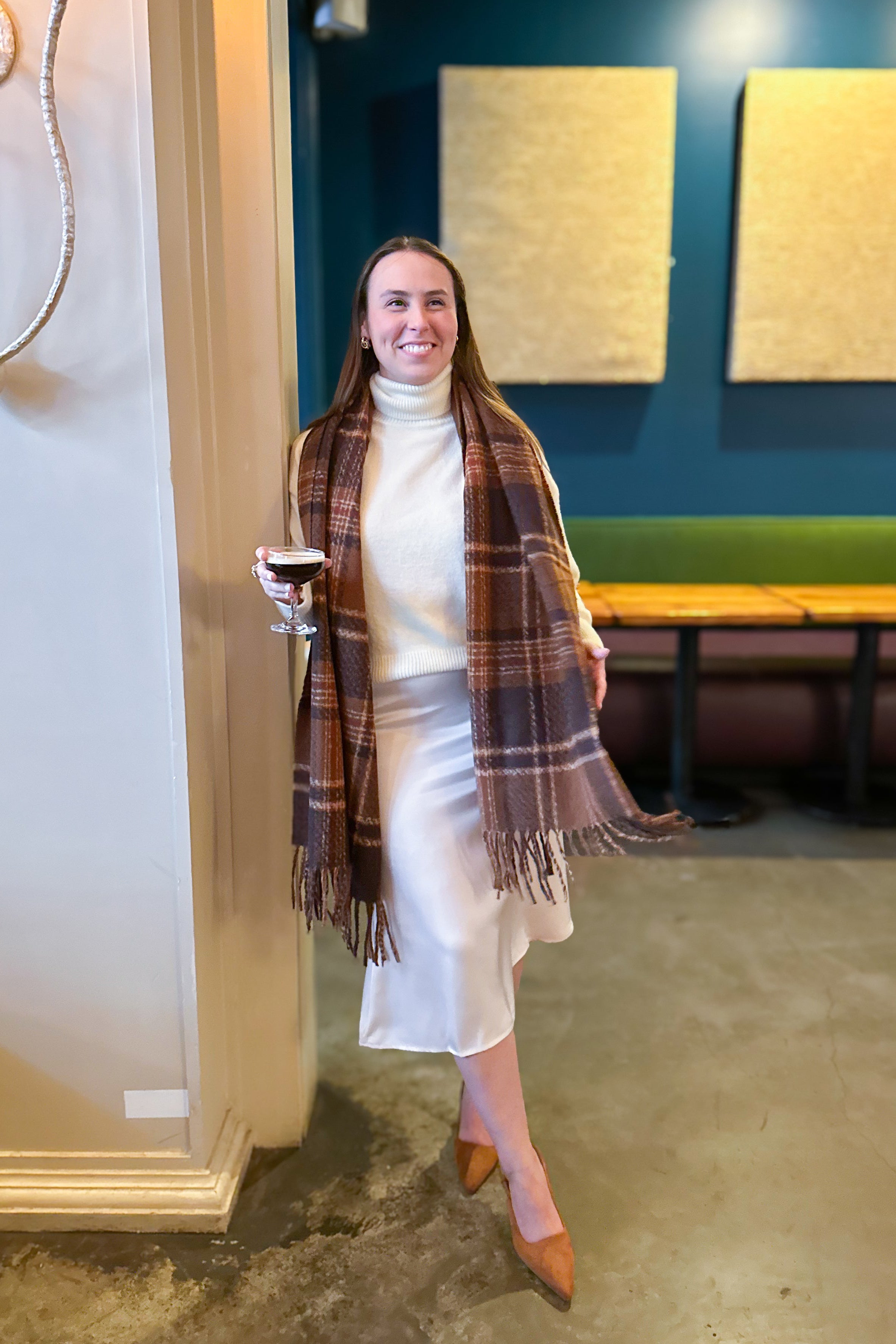 Warm Plaid Winter Scarf