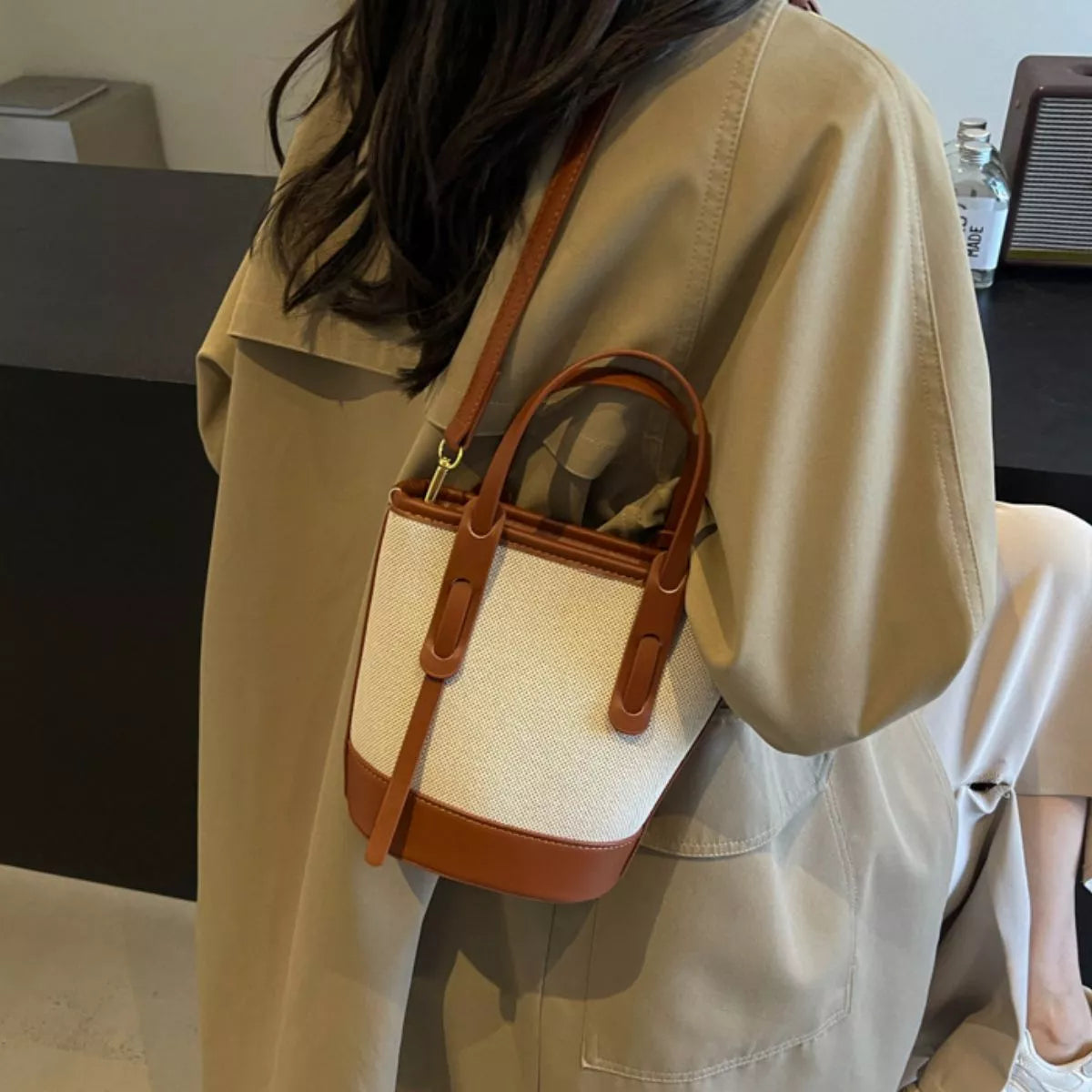 Canvas Bucket Crossbody Bag - canvas bucket crossbody bag, view 5