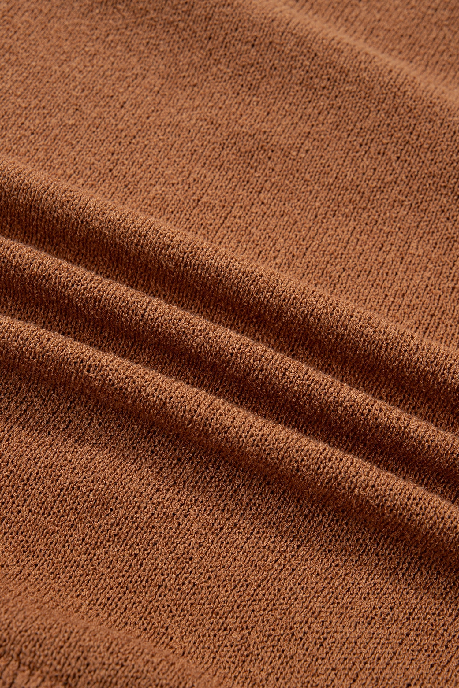 Gingerbread Drop Shoulder Oversized Christmas Sweater in Brown, close-up print detail