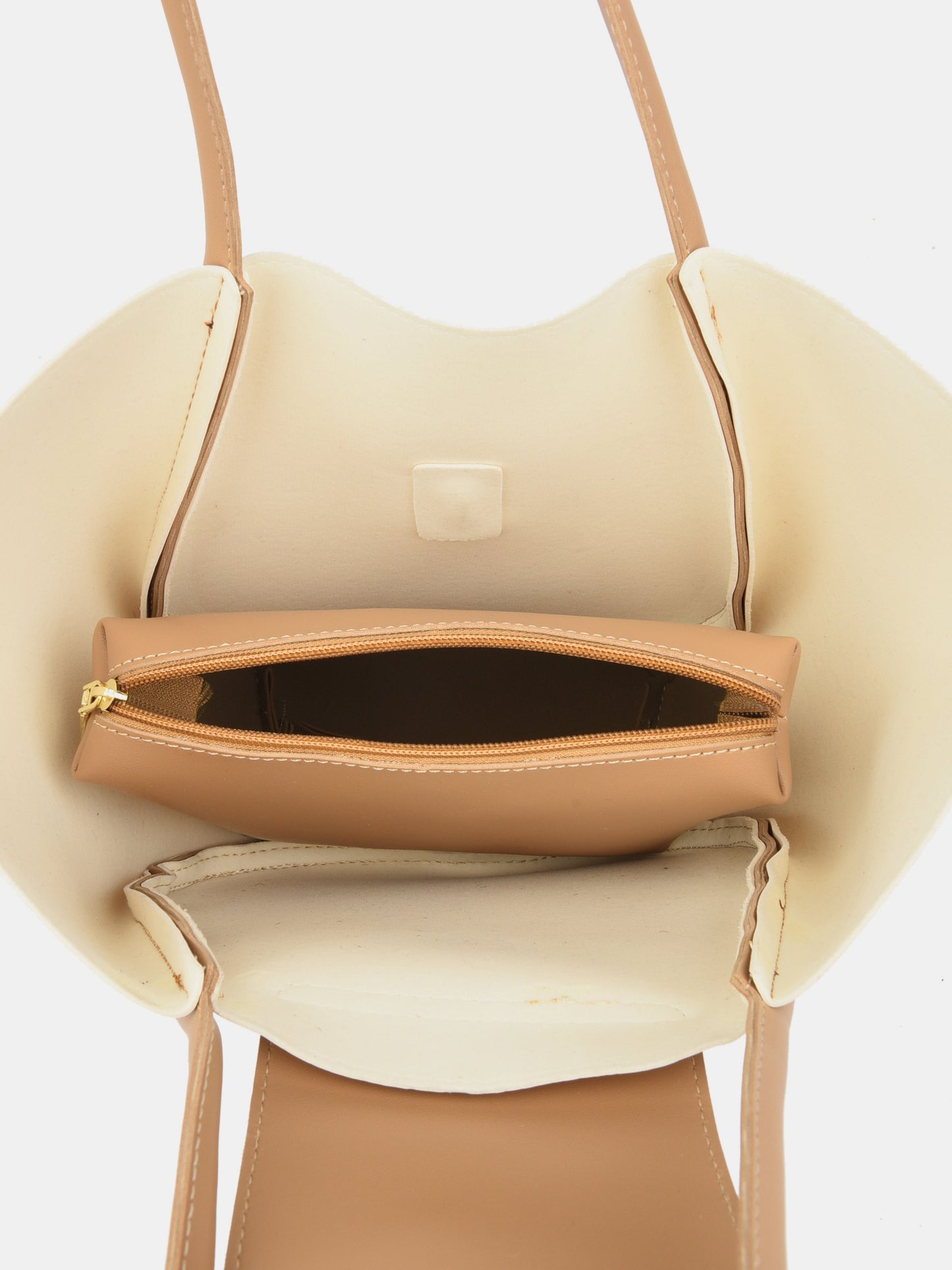 Leather Shoulder Bag with Pouch