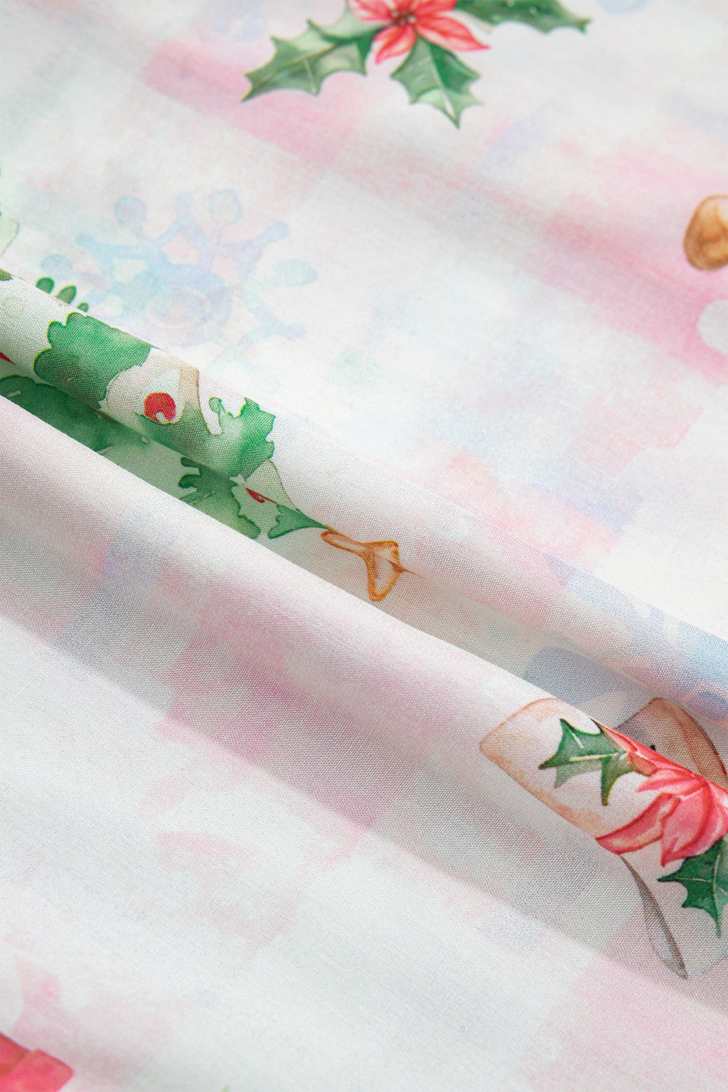 Christmas Bow Tie Pajama Set in pink, worn