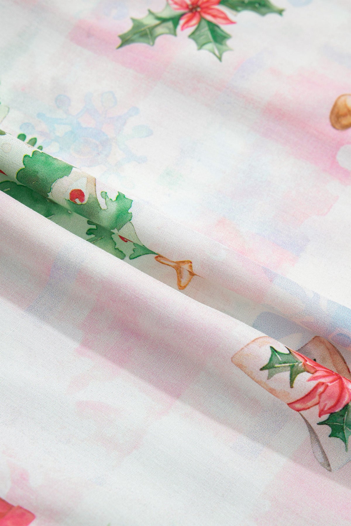 Christmas Bow Tie Pajama Set in pink, worn