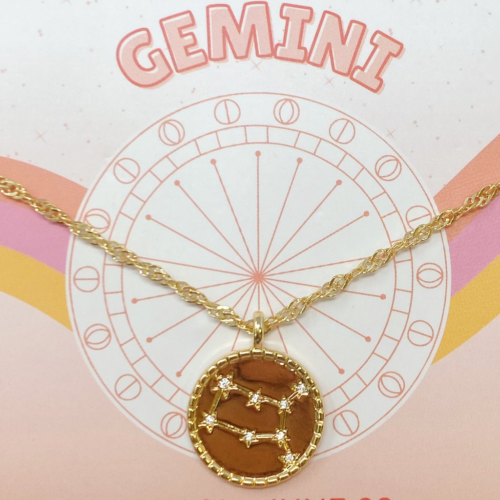 Astronomical Zodiac Constellation Medallion Necklace