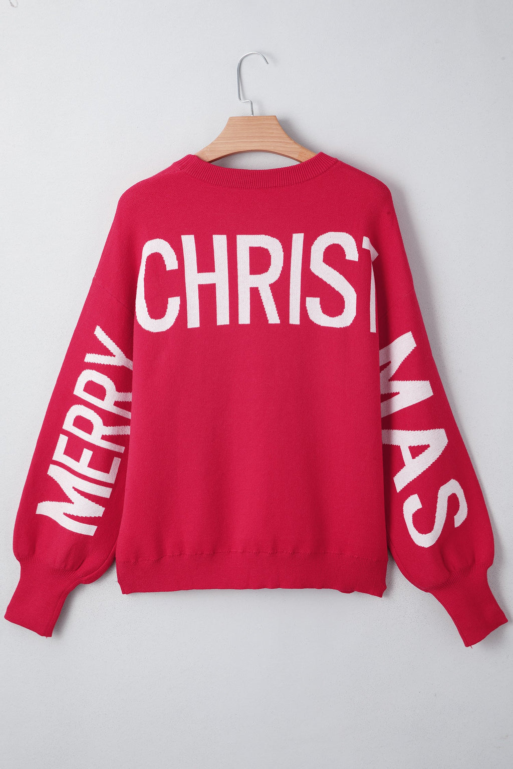 Ho Ho Ho Merry Christmas Drop Shoulder Sweater, styled view