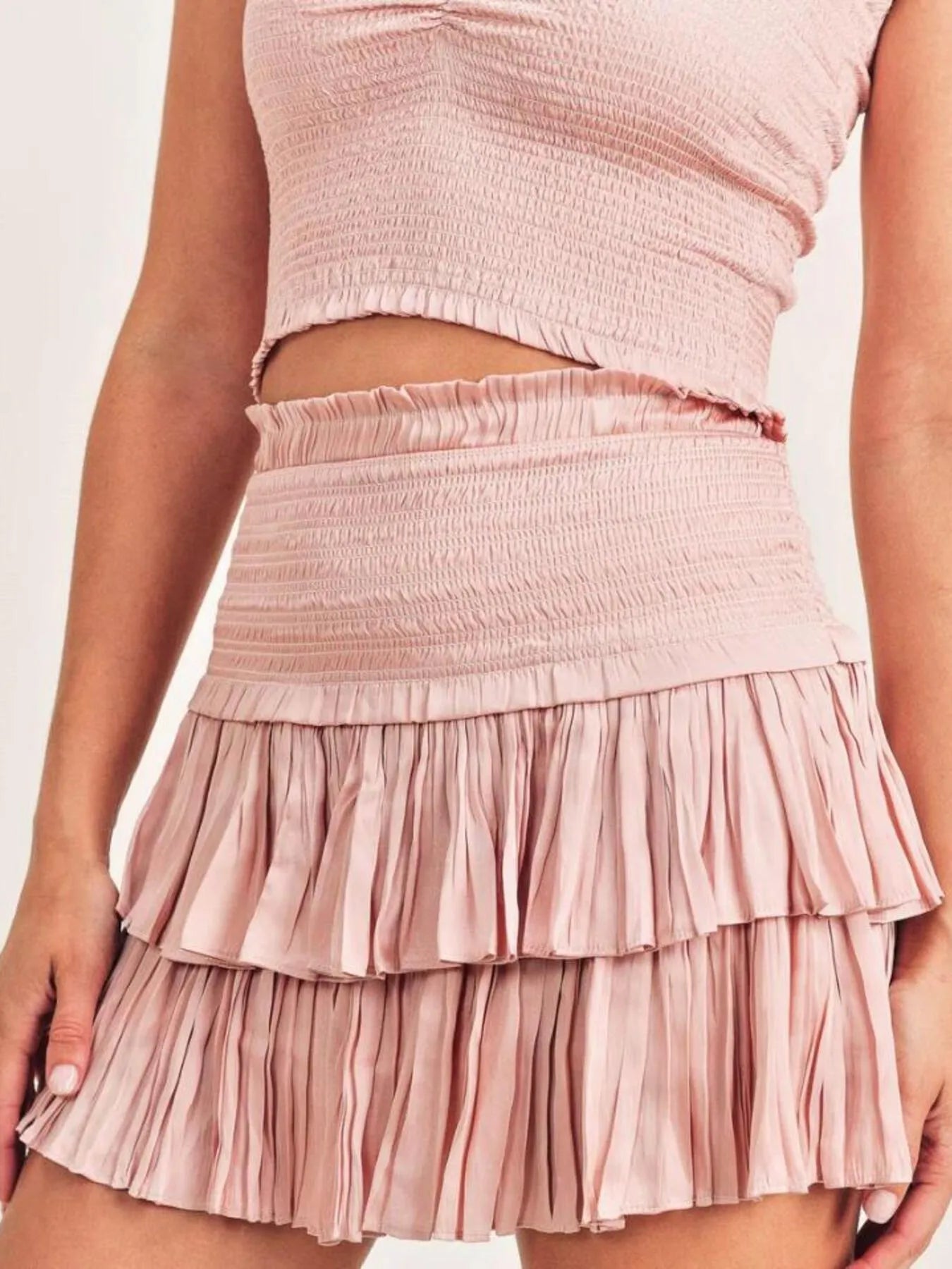Sweetheart Neck Cami and Skirt Set - ruched two-piece set, view 6