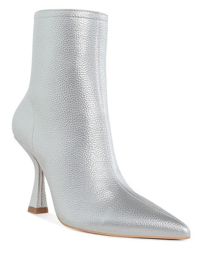 Farnak Metallic Pointed Toe Ankle Boots