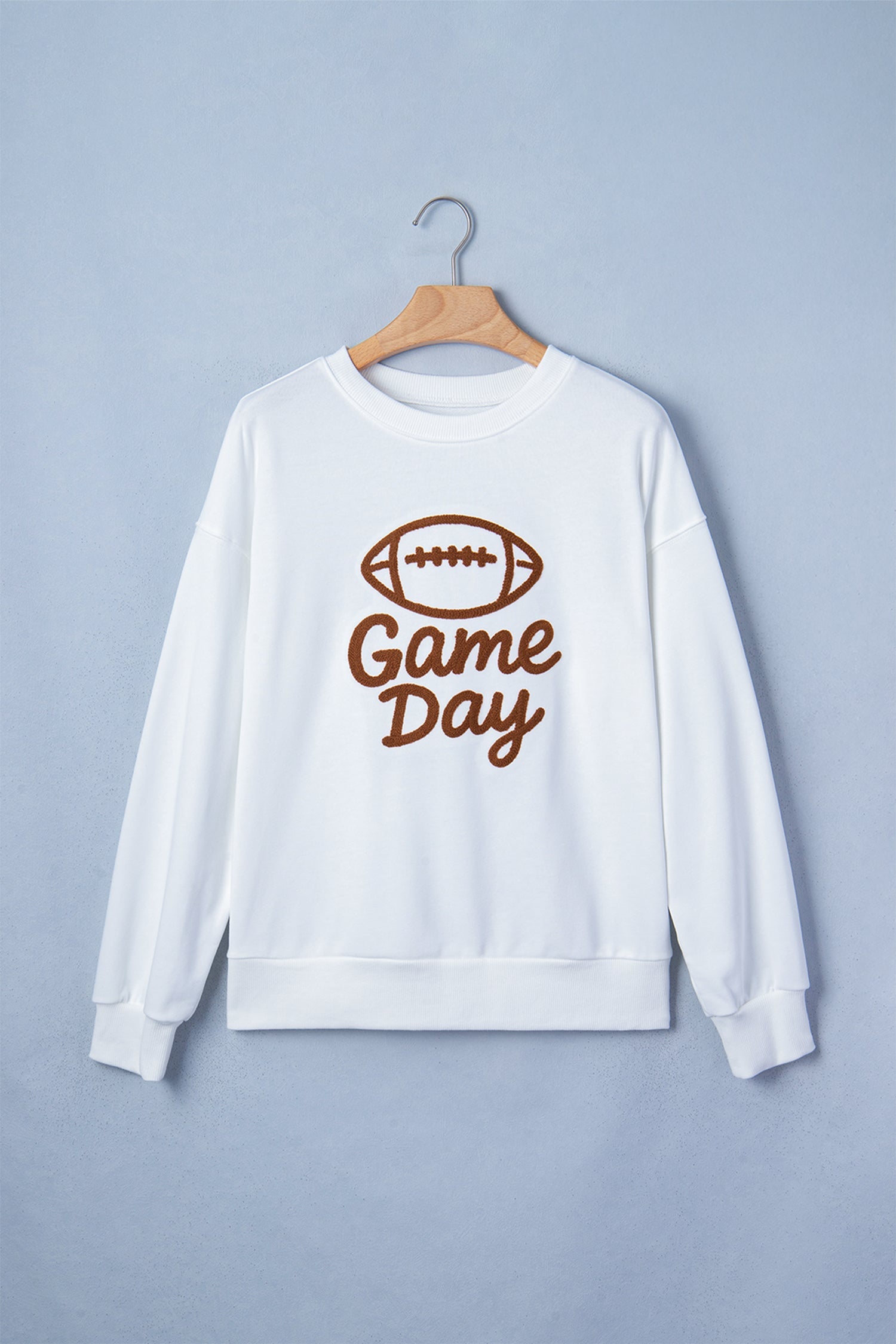 Game day sweatshirt ribbed cuff detail