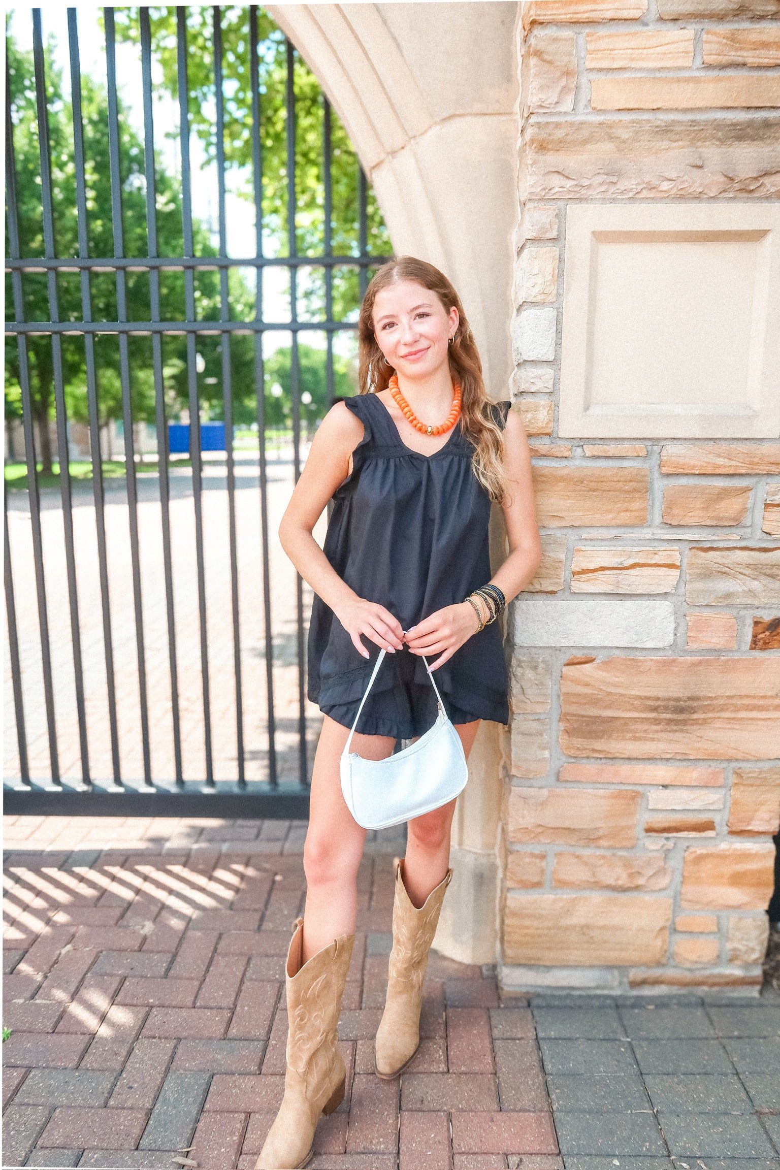 Ruffle Trim V-Neck Top and Shorts Set