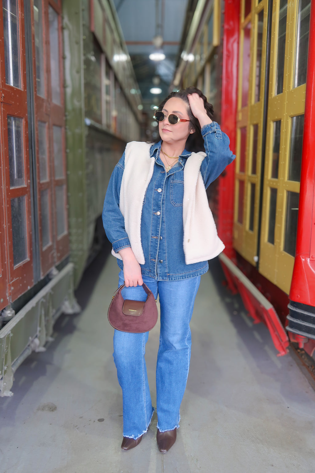 Button-Down Sherpa Vest Coat