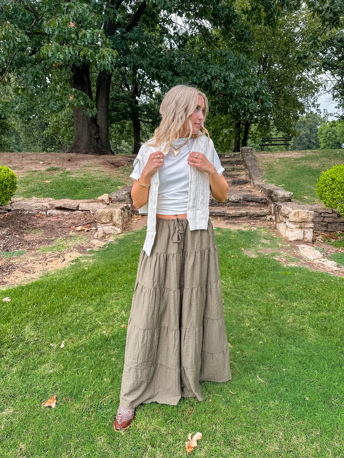 Ruffle Tiered Maxi Skirt