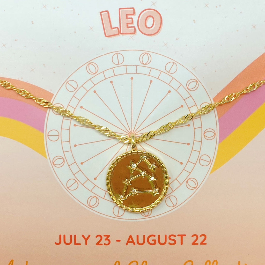 Astronomical Zodiac Constellation Medallion Necklace