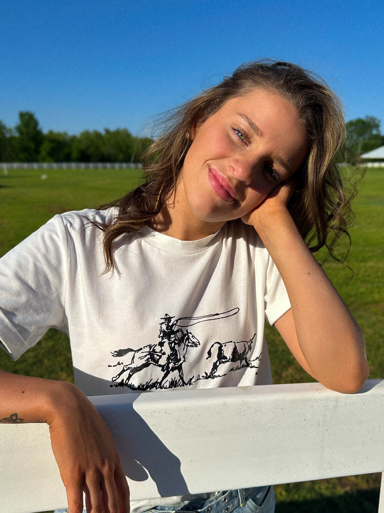 Western Rodeo Graphic Round Neck T Shirt