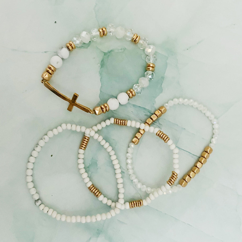 Stone And Wooden Beads Bracelet