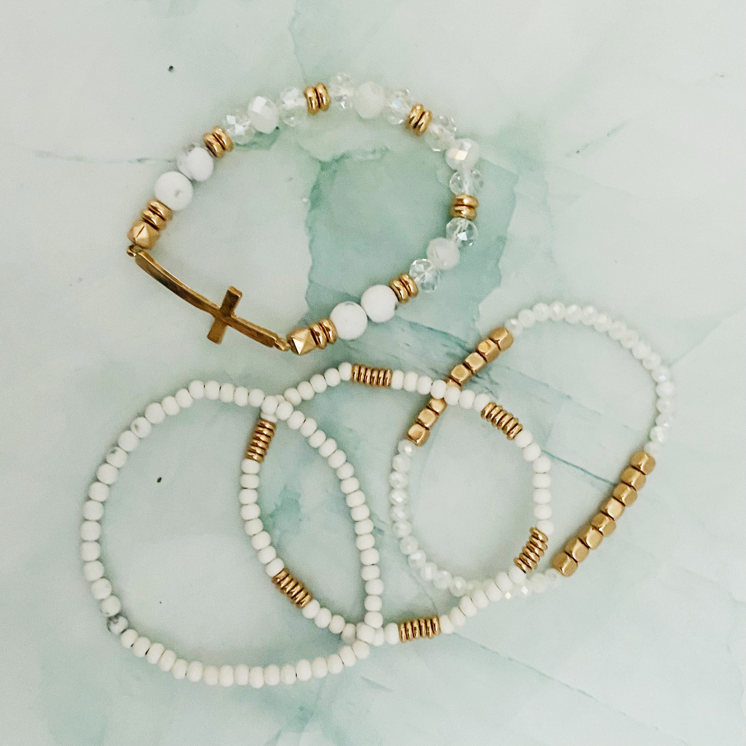 Stone And Wooden Beads Bracelet