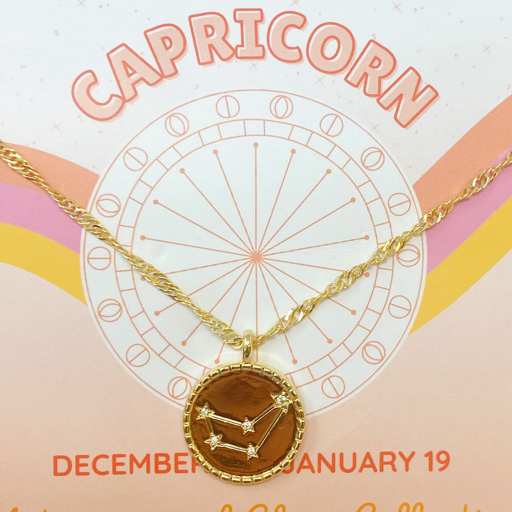 Astronomical Zodiac Constellation Medallion Necklace