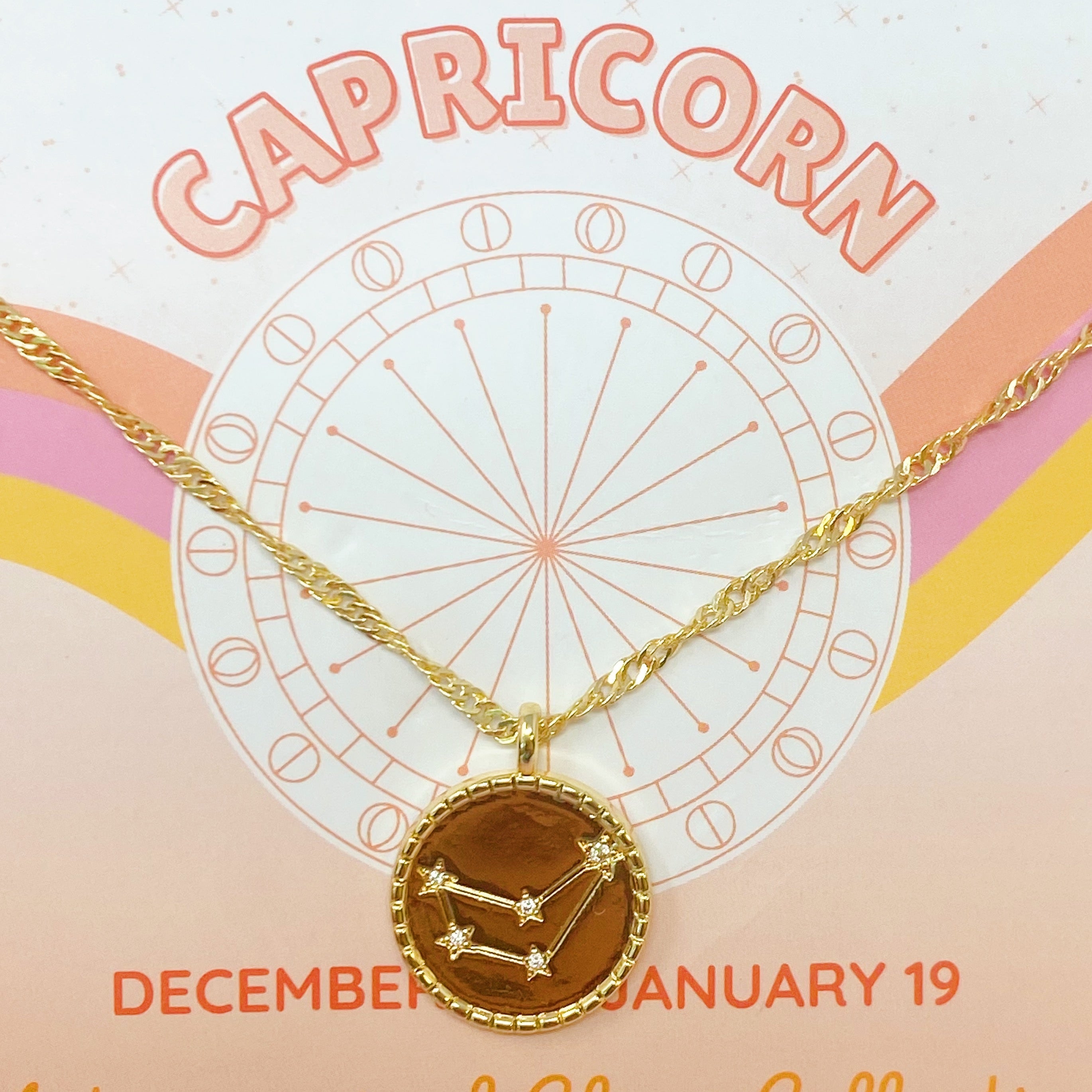 Astronomical Zodiac Constellation Medallion Necklace
