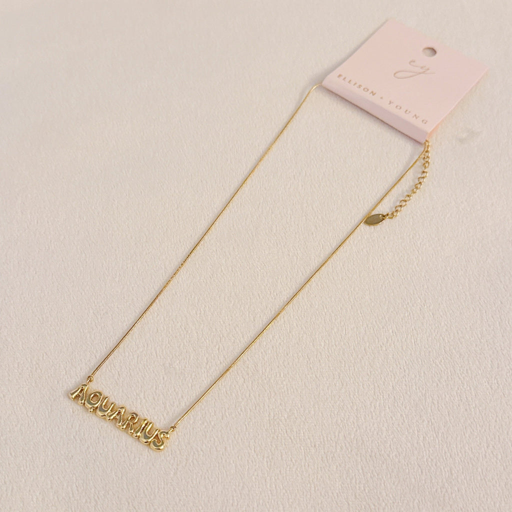 Balloon Letter Zodiac Necklace - close up of zodiac balloon letter pendant
