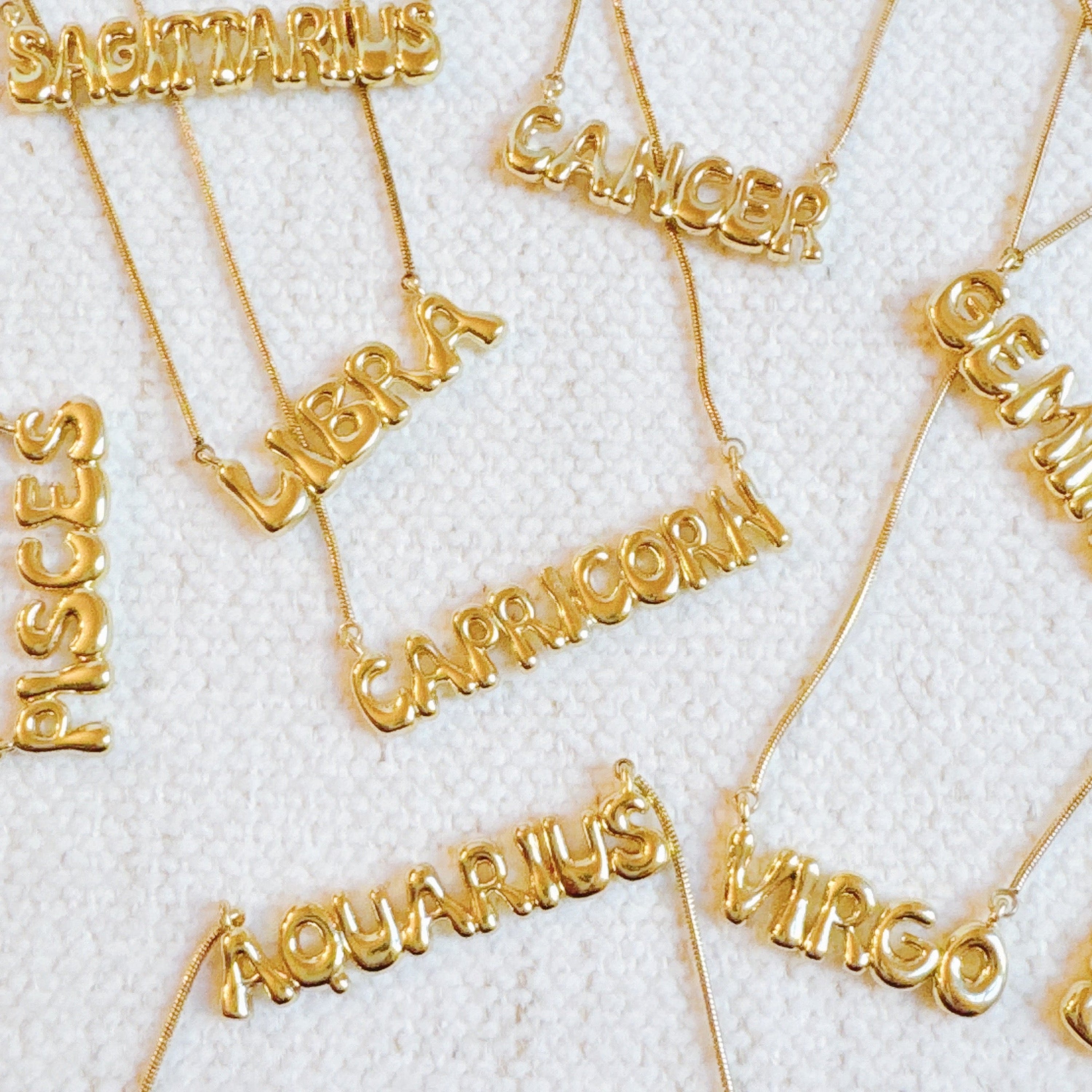 Balloon Letter Zodiac Necklace - Aries balloon letter pendant on chain