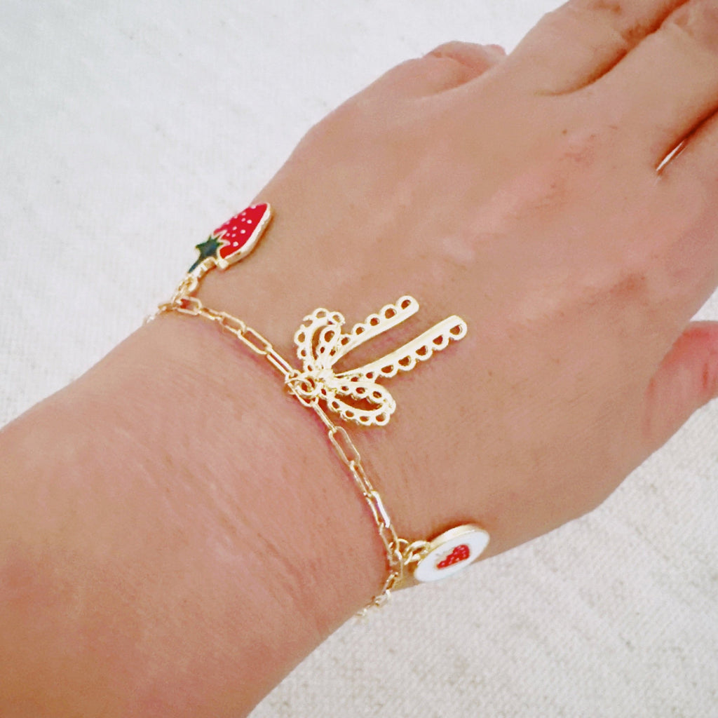 Berry Cute Charm Bracelet - styled on wrist