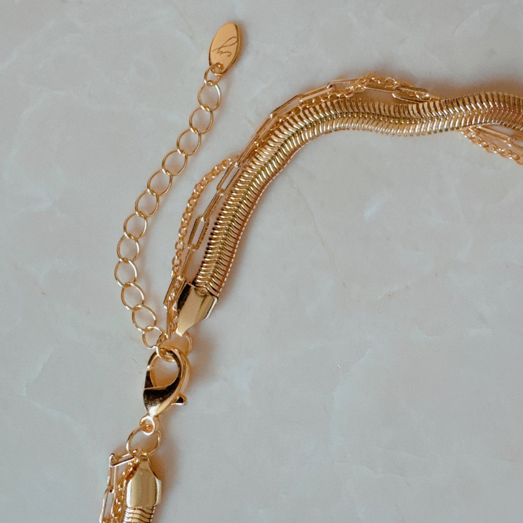 Boho Romantic Layered Necklace - styled on model