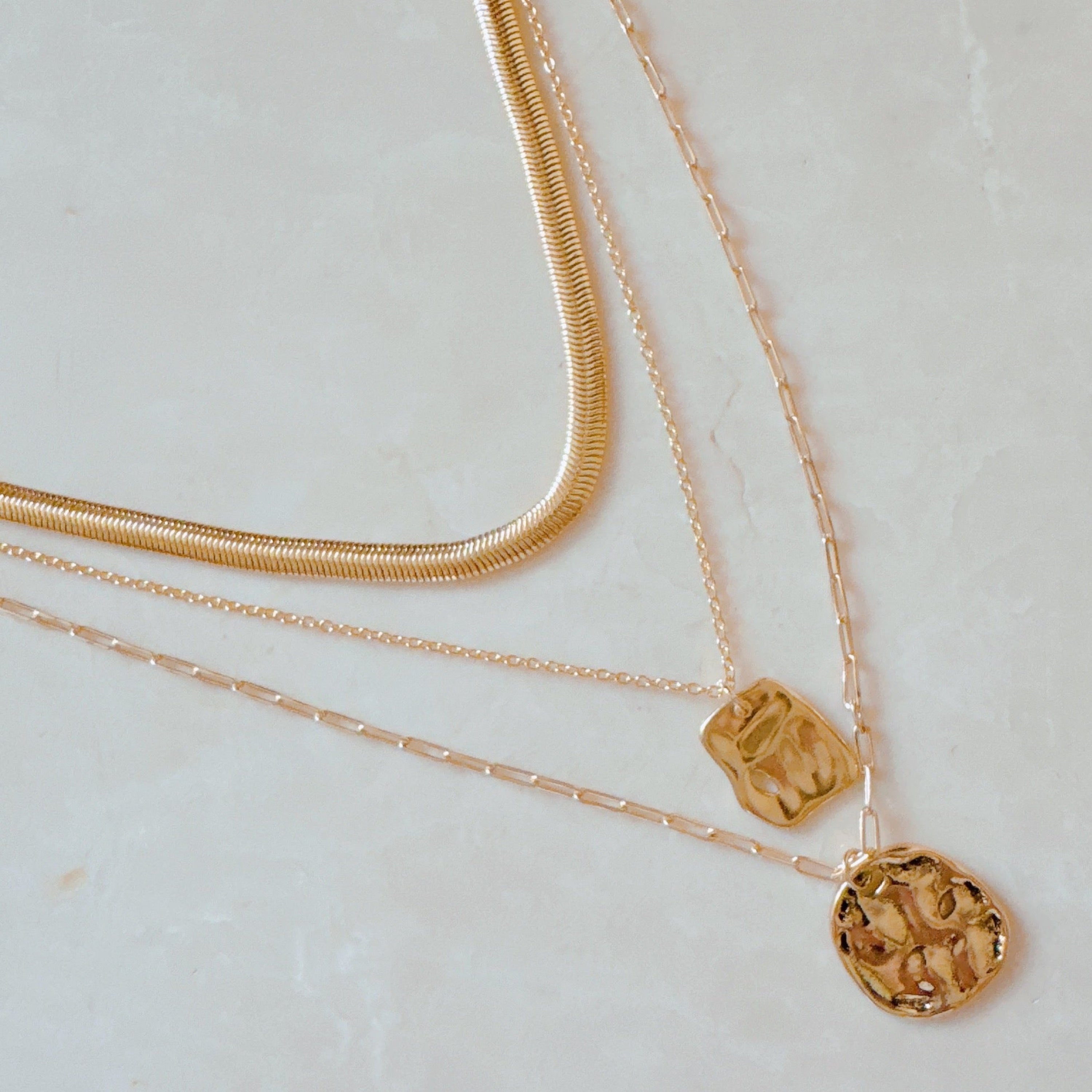 Boho Romantic Layered Necklace in Gold - pre-layered boho charm necklace
