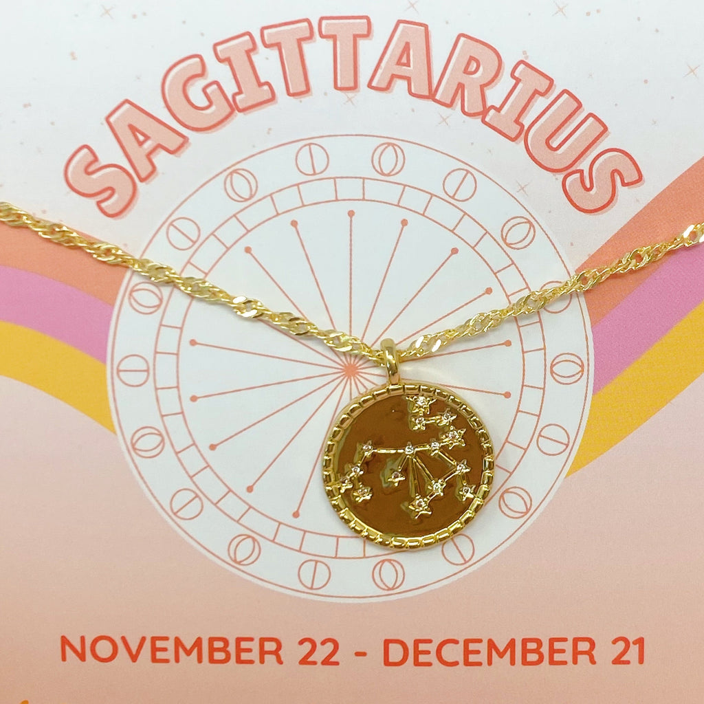 Astronomical Zodiac Constellation Medallion Necklace