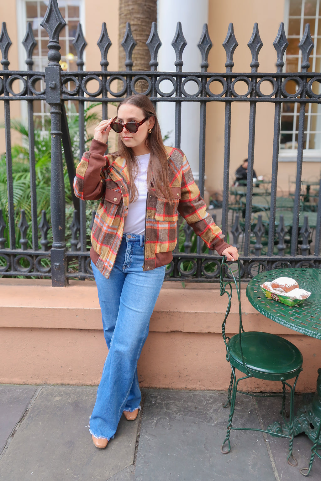 Pocketed Plaid Long Sleeve Jacket